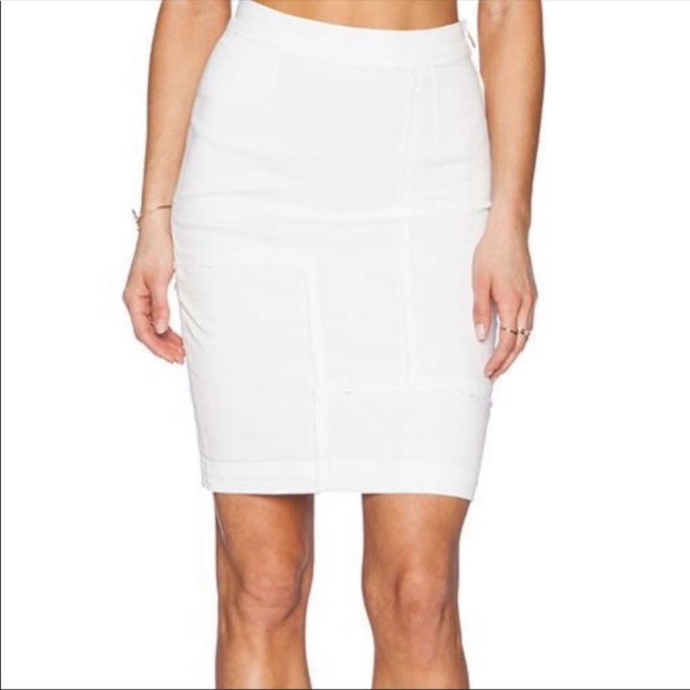 FRAME white denim skirt